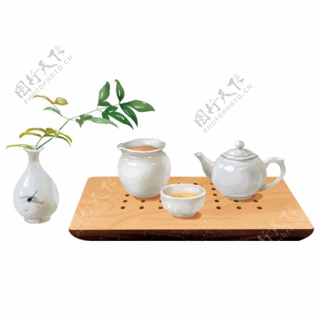 中国风茶叶茶杯免抠元素