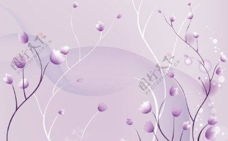 梦幻紫色花卉植物