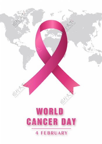 粉红丝带世界癌症日公益海报