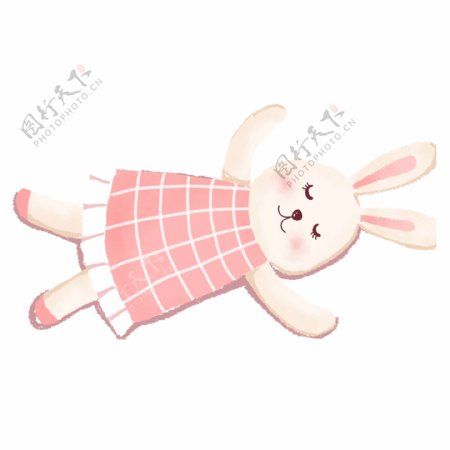 粉色可爱兔子小玩偶卡通设计