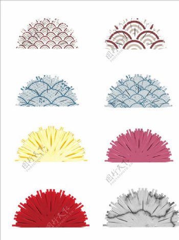 中国风扇形装饰物免扣素材