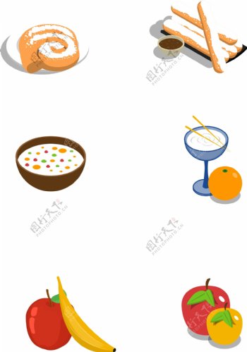 甜品食物装饰卡通元素