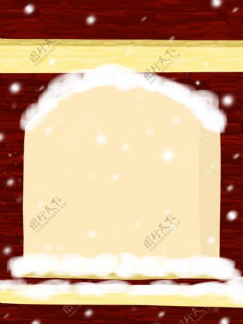 冬季小雪红色新年插画背景