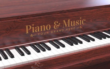 钢琴logo展示样机