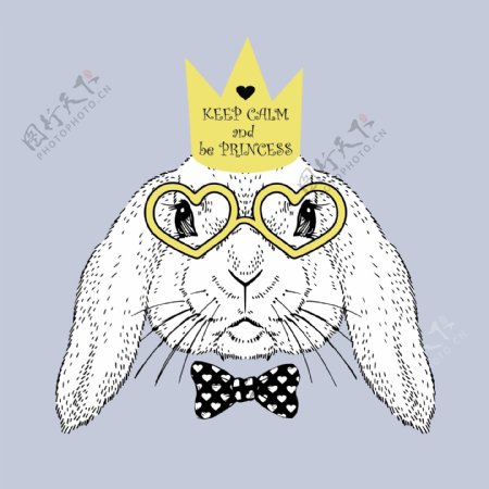 小兔子皇冠图案设计