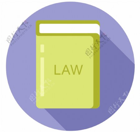 绿色扁平法律书本图标