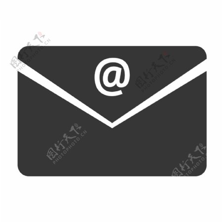 黑色纸质剪影邮件小图标