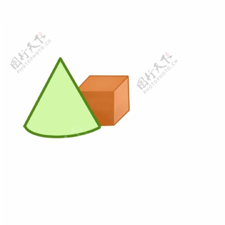 数学圆锥立体正方体矢量图标免抠图