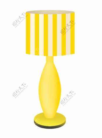 一盏黄色圆柱台灯