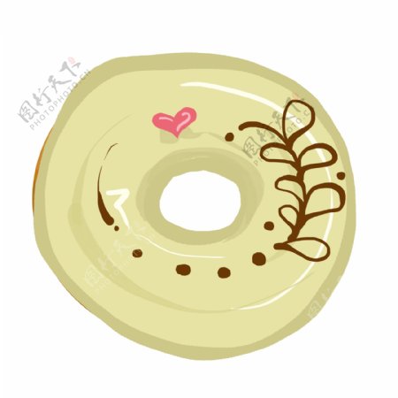 手绘精致的甜甜圈