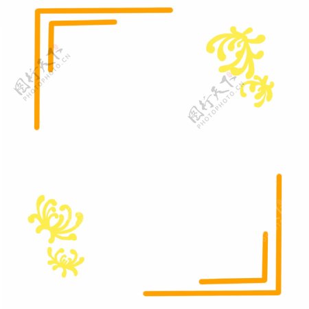 重阳节菊花装饰边框插画