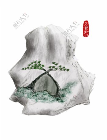 父亲节手绘插画父爱如山png