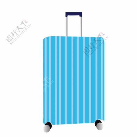 蓝色行李箱免抠图
