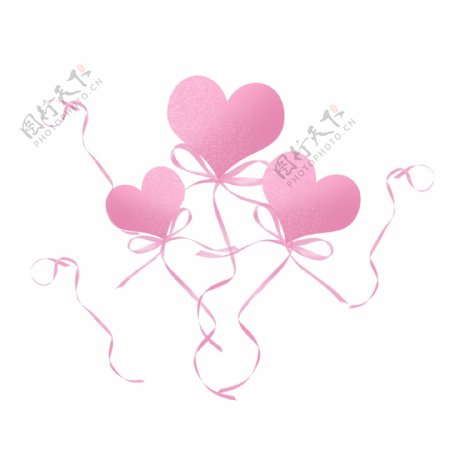 情人节粉色气球彩带下载