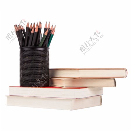 黑色创意圆柱铅笔元素