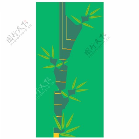 中国风手绘扁平竹节图案