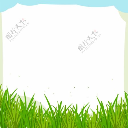 绿色草丛春季边框