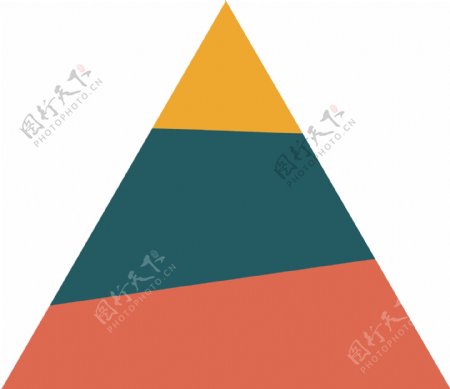 扁平风三色三角形图标装饰