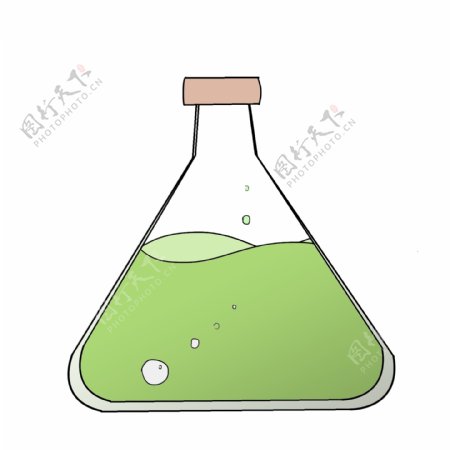 化学瓶子卡通插画
