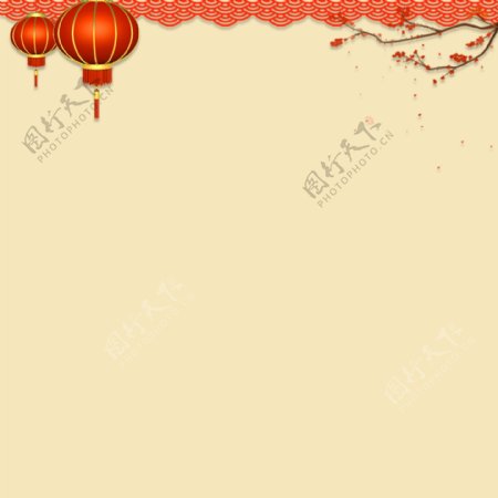 灯笼梅花春节背景