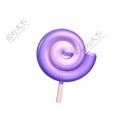 紫色圆弧创意棒棒糖食物元素