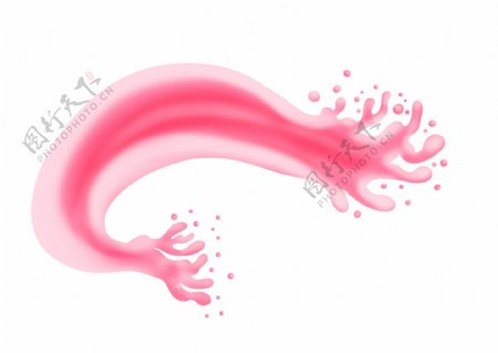 粉色的飞溅的液体