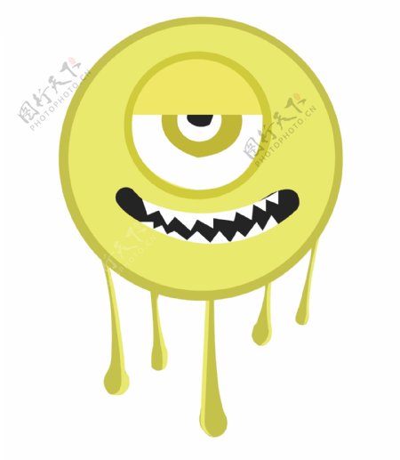 圆形黄色立体细菌插图