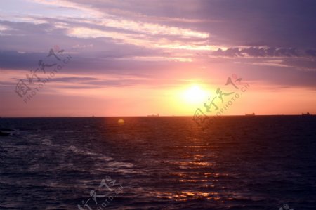 海上日出风光摄影
