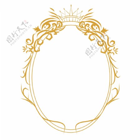 圆形欧式皇冠花纹边框