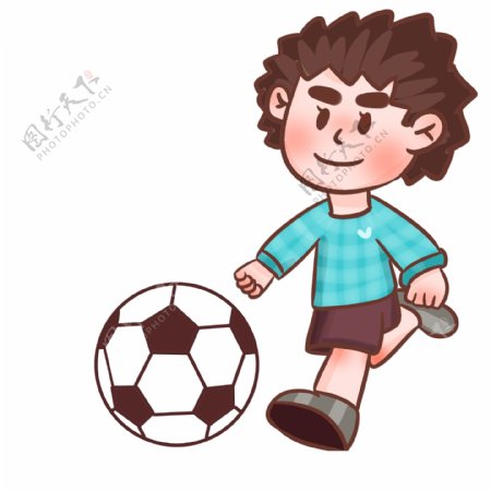 儿童节踢足球的男孩