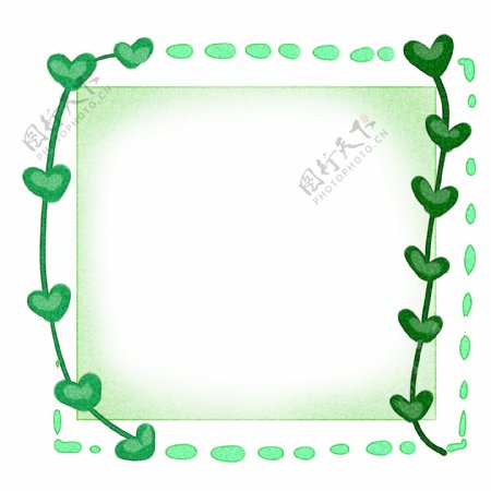 绿色藤条植物边框插图