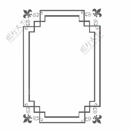 中式花纹边框插画