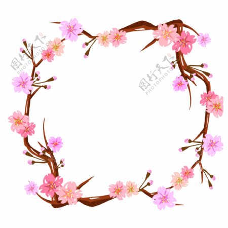 日本樱花装饰花环