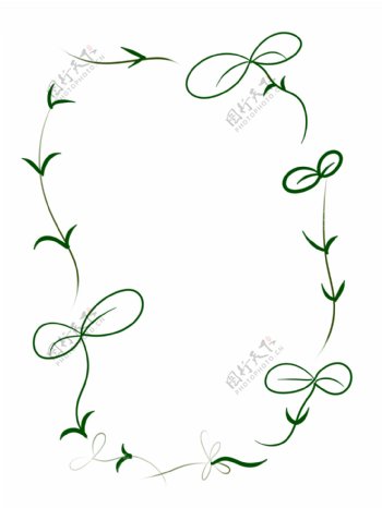 绿色植物春天手绘边框