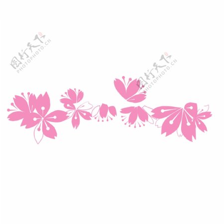 粉色花朵分割线插画