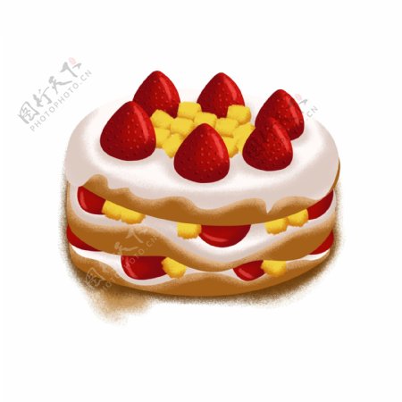 水果裸蛋糕卡通png素材
