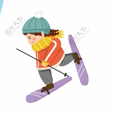 小女孩在滑冰免抠图