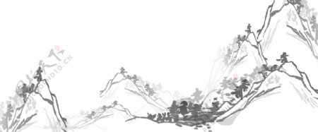 中国古风手绘山水