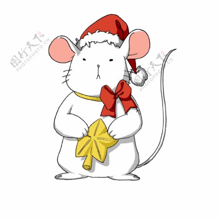 圣诞节手绘卡通动物老鼠