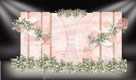 粉色简约婚礼效果图设计