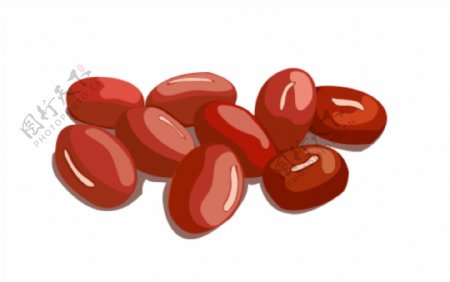 红豆手绘元素