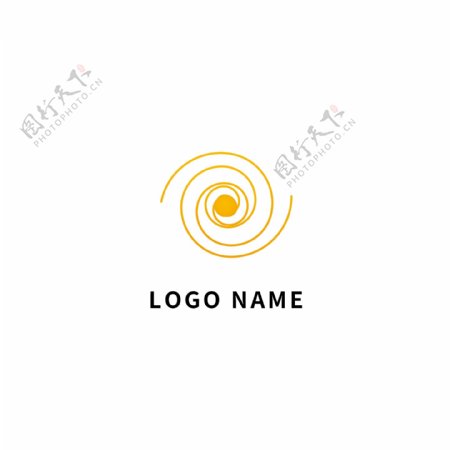 橘黄色创意几何线条商务企业logo