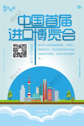 中国首届进口博览会海报