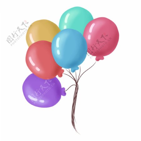 彩色气球卡通透明素材