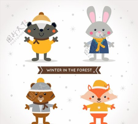 4款狐狸和兔子等可爱森林动物
