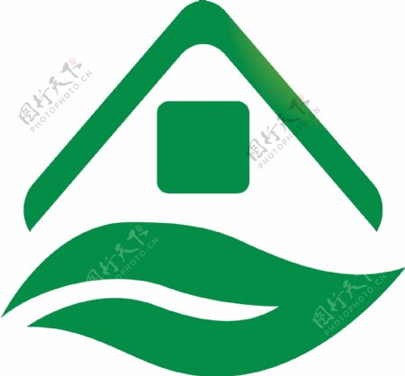 绿色叶子房子logo