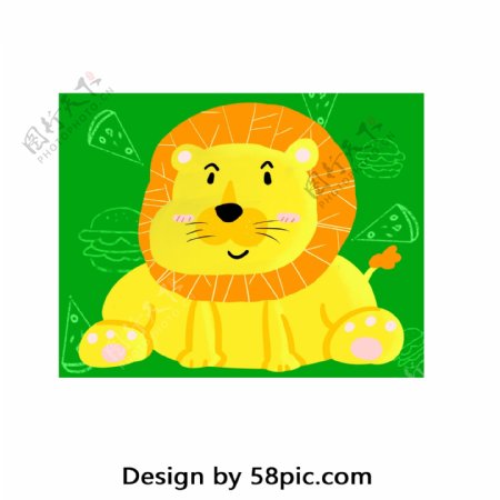 可爱卡通胖狮子装饰图案