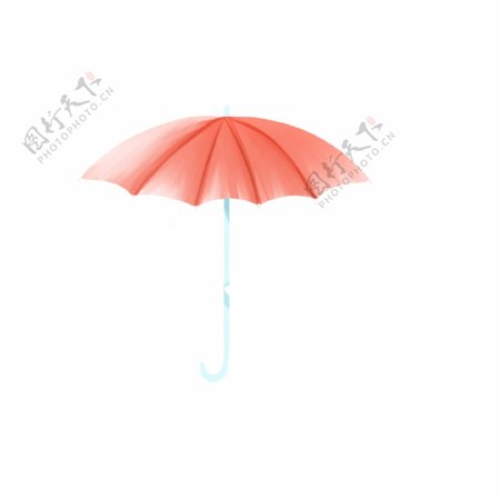 手绘小清新一把粉色的小伞