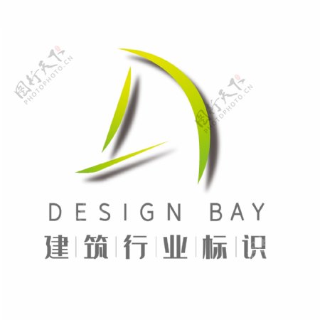 建筑行业logo绿色矢量