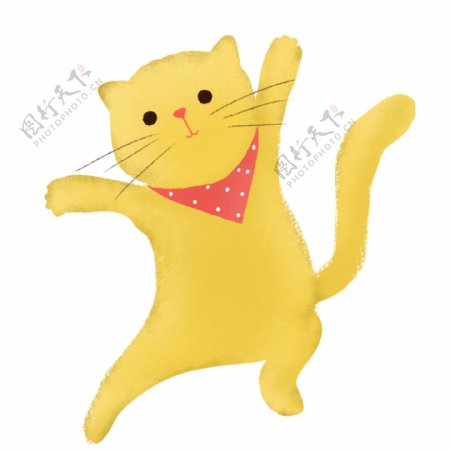 黄色可爱小猫咪插画